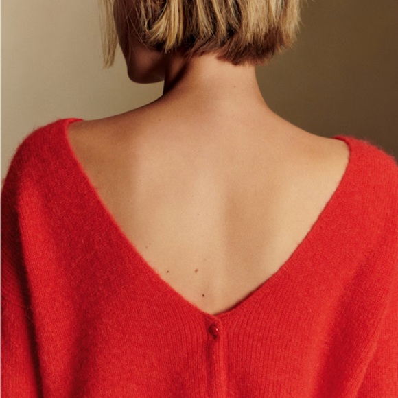 Sezane Barry cardigan sweater RED - Picture 2 of 7